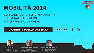 Mobilità 2024 sta scadendo il tempo per docenti e personale educativo Ata si arriva al 25 marzo [upl. by Zsamot]