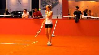 Agnes Szavay Training with Olga Govortsova  Porsche Tennis Grand Prix 2010 Stuttgart Pt 3 [upl. by Haziza]