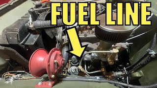 How to install fuel line kit amp inline fuel filter  4649 CJ2A Willys Jeep [upl. by Mirna]