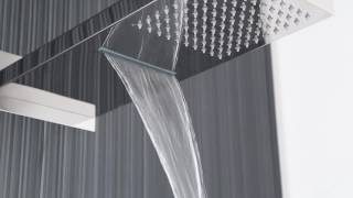 Soffione Doccia Rettangolare con Funzione a Cascata e Pioggia 500x200mm e Braccio Integrato HEAD48 [upl. by Niahs]