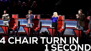 FASTEST 4 CHAIR TURNS ON THE VOICE  BEST AUDITIONS [upl. by Anawt]