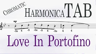 Love in Portofino  Chromatic Harmonica Tab No 40  Playalong [upl. by Eeliah888]