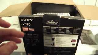 2011 Unboxing of the Sony alpha a390 DSLR camera  first look [upl. by Firmin]