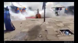 Police Teargas Raila Odinga Supporters celebrating his birthday in Nairobi CBD Azimio Leaders React [upl. by Lerret]