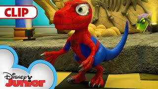 Spidey Becomes a Dinosaur 🦖  Marvels Spidey and his Amazing Friends  disneyjr [upl. by Faires]