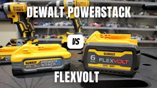 Dewalt Powerstack 5ah vs Flexvolt 6ah Battery  Is This Expensive Dewalt Battery Worth It [upl. by Axia]