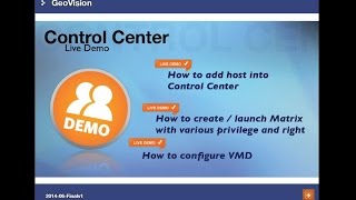 GeoVision  Training Lecture  26 GVControlCenterVideoWallLiveDemo [upl. by Merras147]