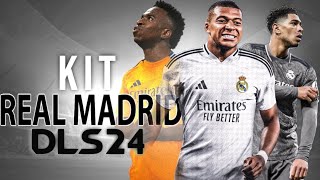 SAIU Kit do Real Madrid 20242025 para DLS 24 🖤🤍👑 [upl. by Ahsiet]