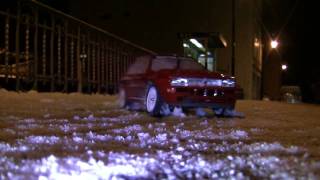 Tamiya DF03RA rally  icy night drifting [upl. by Tebor818]