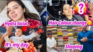 HAIR COLOUR CHANGE  HYDRA FACIAL  SHOPING  NAINA AKBAR FAMILY VLOGS [upl. by Anastasie]