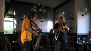 Duelling Banjos on Fiddle amp Trombone played by Robbie Sherratt amp Jolly Jock [upl. by Huntington]