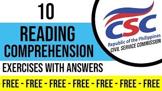 CIVIL SERVICE EXAM  10 SAMPLE QUESTIONS FOR Reading Comprehension [upl. by Scever]