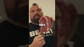 Eddie Hall Cooks MASSIVE Steak for Lunch [upl. by Maril]