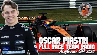 OSCAR PIASTRI FULL RACE TEAM RADIO  2024 AUSTRIAN GRAND PRIX [upl. by Raines]