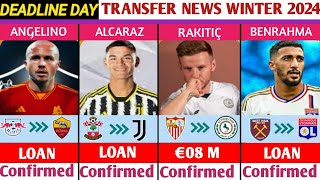 NEW CONFIRMED TRANSFERS ON DEADLINE DAY🔥 JANUARY TRANSFER WINDOW WINTER 2024ft ALCARAZBENRAHMA [upl. by Eagle]