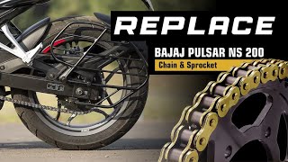 How To Replace Chain amp Sprocket In NS 200 Without Breaking The Chain ns200 ktm dominar400 bajaj [upl. by Emorej]