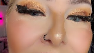 GRWM Shiny gold eyeshadow with a red lip Also some recovery talk [upl. by Atekahs]