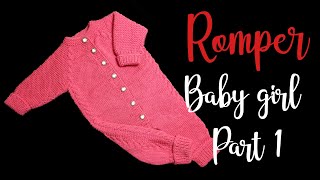 Baby Girl Knitted Romper  03 months  Knitting Tutorial in Urdu  StepbyStep Tutorial  Part 1 [upl. by Hoashis]