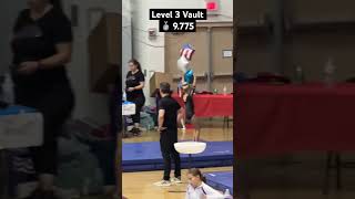 Personal best inseason level 3 vault 9775 🥈💪🐝❤️ gymnast vault tinybutmighty gymlife fun [upl. by Enorahs]