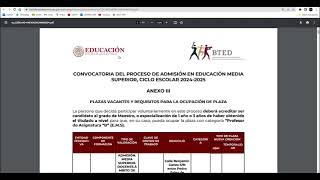 CONVOCATORIA DEL PROCESO DE ADMISIÓN EN EDUCACIÓN MEDIASUPERIOR 2024 INGRESO DOCENTE [upl. by Sadnac342]