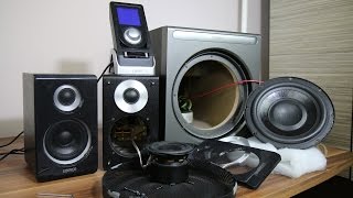 Look inside Edifier S530D 21 Speakers  How to remove sub grill [upl. by Mel780]