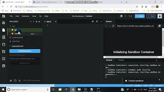 Telugu How to run node js online codesandbox io [upl. by Anotal]