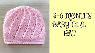 How To Crochet 36 Months Baby Girl Hat  Beginner Friendly [upl. by Annaxor]