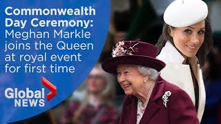 Queen Meghan Markle attend Commonwealth Day Ceremony FULL [upl. by Tseng791]