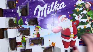 Адвент календарь Milka 🎁🎅🥰 milka адвенткалендарь asmr sweet мукбанг распаковка [upl. by Qooraf527]