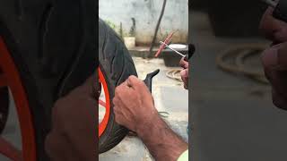 Tubeless Tyre puncher repair at Home  Duke 200  TechTravelTelugu [upl. by Hepsoj]