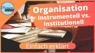 Instrumentelle und institutionelle Organisation  Einfach erklärt  Mit Beispiel ✅ [upl. by Rip138]