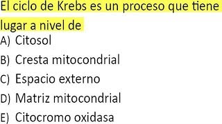 Biología Preguntas Resueltas Examen Admisión a la Universidad Respiración Celular [upl. by Arateehc]