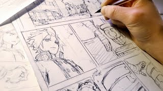 Sketching Full Manga Page  Anime Manga Sketch [upl. by Sidon113]