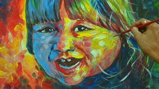 From Realist to Expressionist Artist  Colorful World of a Child  Acrylic Painting Tutorial [upl. by Anaet]