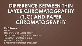 Difference Between Thin Layer Chromatography TLC and Paper Chromatography [upl. by Asenav]