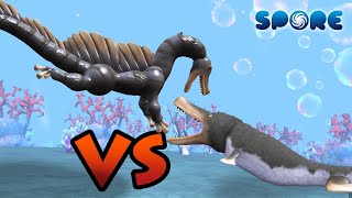 Spinosaurus vs Predator X  Underwater Dino Faceoff S1E10  SPORE [upl. by Atiras]