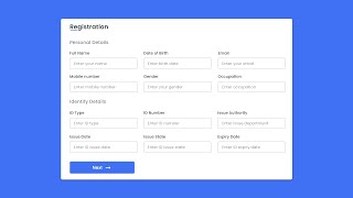 Responsive Registration Form in HTML CSS amp JavaScript [upl. by Notsniw311]