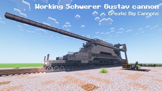 Schwerer Gustav railway cannon in Minecraft  Create Big Cannons [upl. by Arnoldo648]