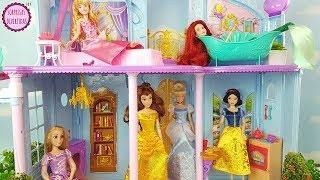 Las Princesas llegan a su Castillo Mágico Disney  Blancanieves Cenicienta Bella Ariel y Aurora [upl. by Hauge810]