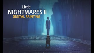 Little Nightmares 2 Mono Vs Thin Man Digital Painting [upl. by Attena]