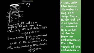 Embankment around well  Class 10 Maths  Geometry amp Mensuration [upl. by Pantia647]