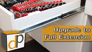 How To Upgrade Drawer Slides  Roller to Full Extension [upl. by Nikolas]