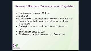 Webinar  Private Health Insurance and Pharmacy Remuneration amp Regulation [upl. by Leoni]