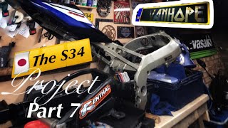 Kawasaki Ninja ZX9R  The S34 Project  ZX10r Swingarm upgrade [upl. by Gavan61]