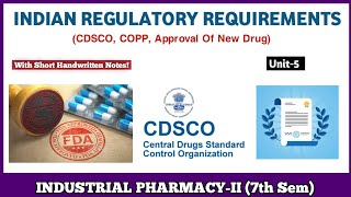 Indian Regulatory Requirements  CDSCO COPP Approval Of New Drug  Industrial pharmacyII 7th sem [upl. by Mellette499]