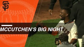 McCutchen hits a walkoff HR to cap a sixhit night [upl. by Ennyroc]