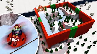 I Made a SLEDDING SLOPE Inside a CHRISTMAS PRESENT in Bloxburg very safe [upl. by Dilaw]