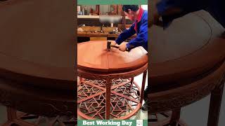 Best working day 1734 Wooden table assembly process [upl. by Ahcorb]