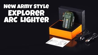 New Army Style  ARC Explorer Lighter  Rechargeable  Unboxing amp Full Review  guru electronic [upl. by Atcele]