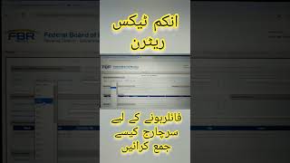 How to make surcharge challan for income tax return ایف بی آر میں ایکٹیو ہونےکےلیےسرچارج [upl. by Willow]